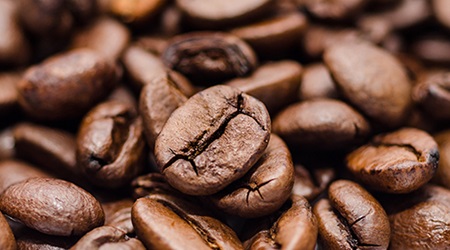 close-up of coffee beans