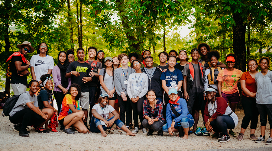 large group of Earth Tomorrow participants