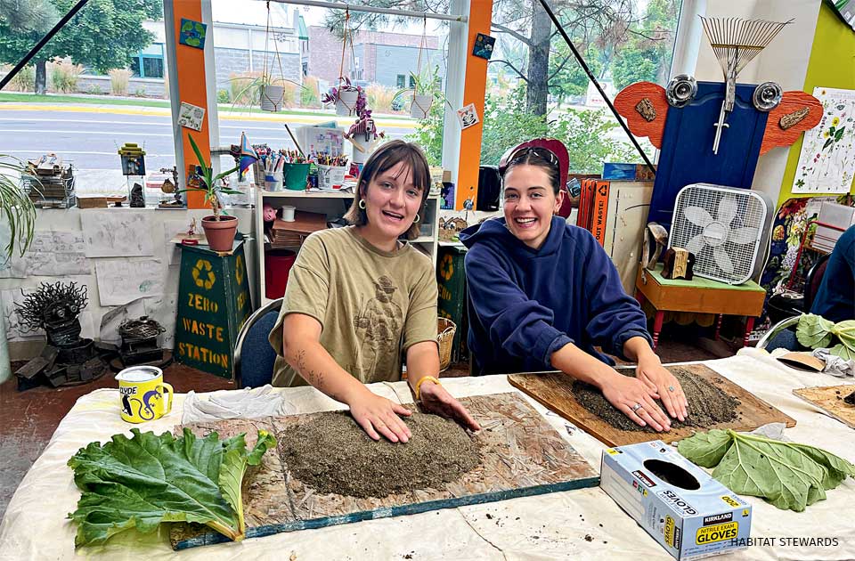 An image of people posing during a bird bath workshop.
