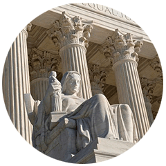 Contemplation of Justice statue outside Supreme Court of the United States